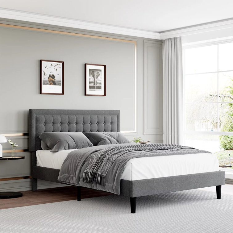 Sissinnguaq tufted upholstered low deals profile platform bed